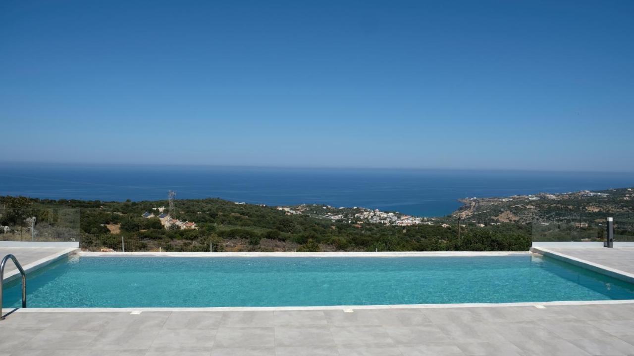 Eva Villas West With Infinity Pool & And Panoramic Sea View Gerani  Bagian luar foto