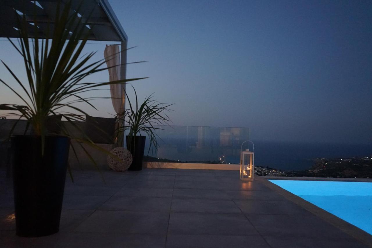 Eva Villas West With Infinity Pool & And Panoramic Sea View Gerani  Bagian luar foto