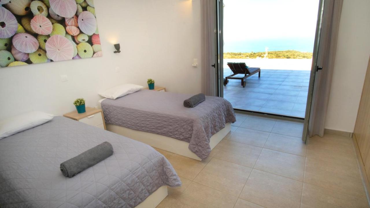 Eva Villas West With Infinity Pool & And Panoramic Sea View Gerani  Bagian luar foto